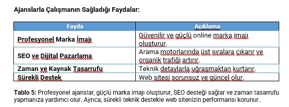 Ajanslarla Çalışmanın Sağladığı Faydalar:  